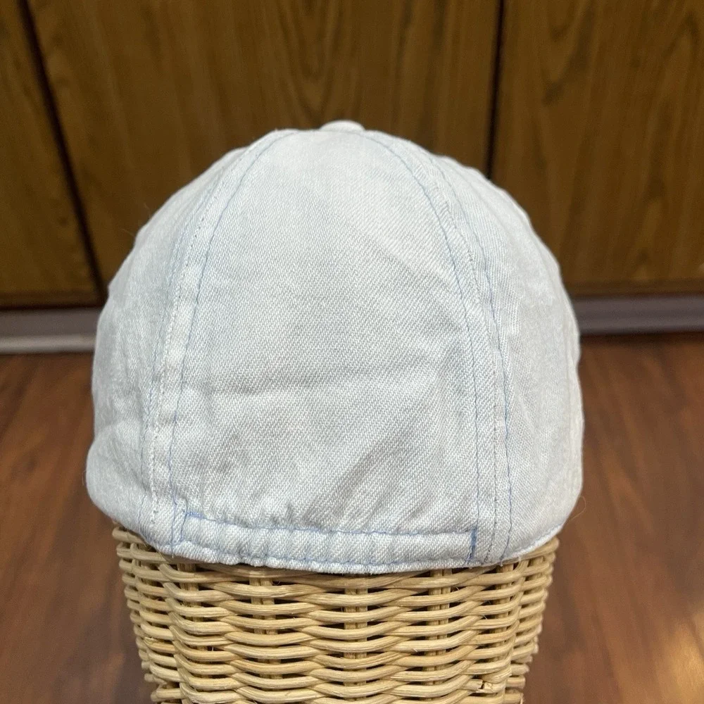 vtg kids 90s Winnie The Pooh Disney Hat Cap Baseball Stretch Light Blue Honeypot